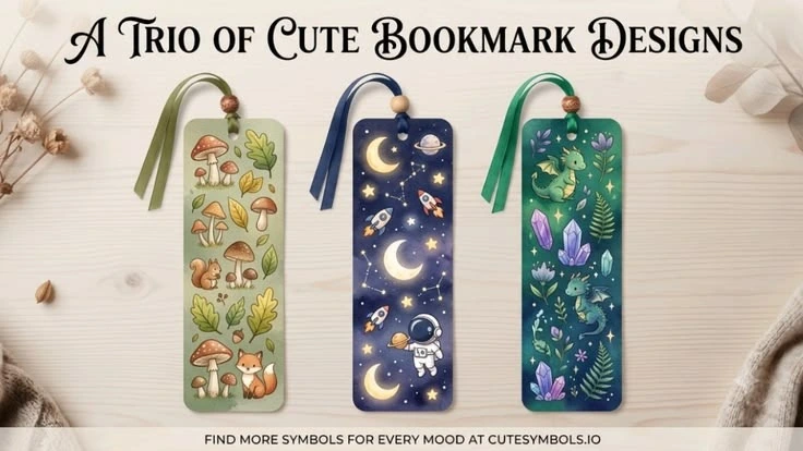 Cute symbol bookmark designs